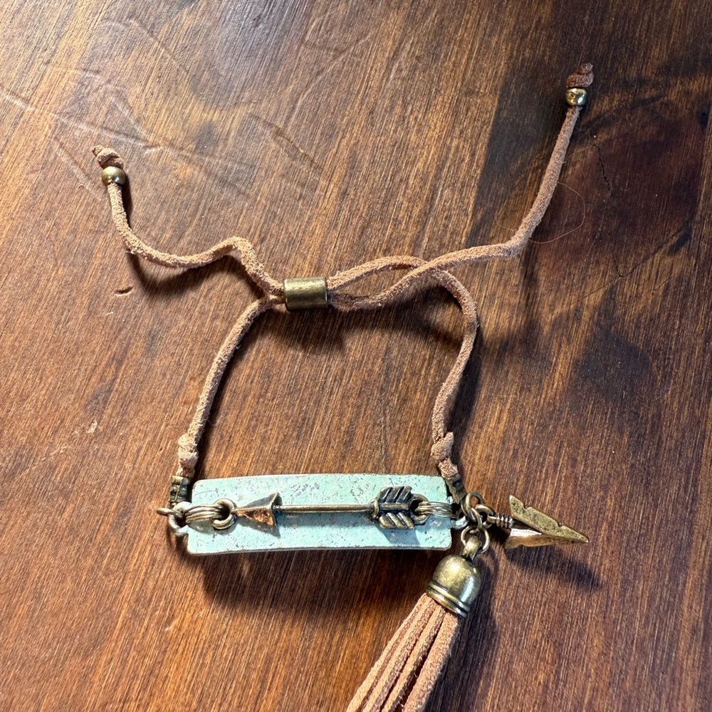Adjustable Arrow Bracelet with Tassel